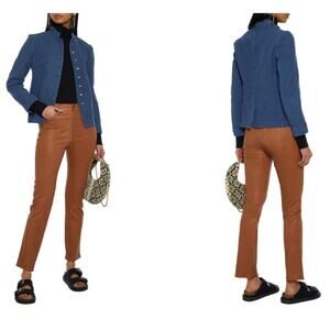 Nili Lotan French Army Appliquéd Cotton Linen Blend Twill Jacket‎ Size XS